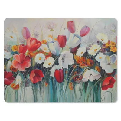 Produktbild von MuchoWow® Mauspad Mousepad Malerei - Ölfarbe - Blumen 23x19 cm - Mousepads - Maus Mat - Pad - Mausunterlage - Schreibtischunterlage - Mauspad