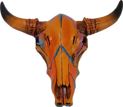 Produktbild von Indianisch verzierter Western Bisonschädel