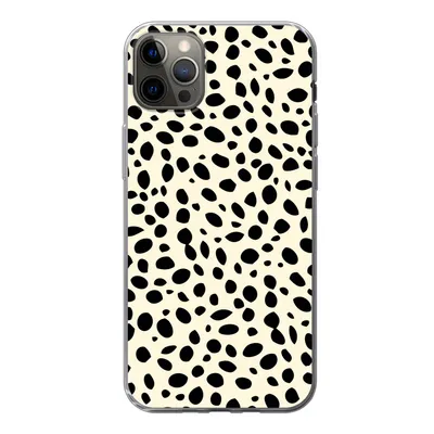 Produktbild von MuchoWow® Handyhülle Schutzhülle Hülle für iPhone 12 Pro Max Tiermuster - Punkte - Panther Silikon Softcase Handy Hülle - Hartschale