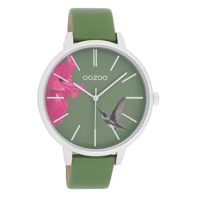 Image de Montre Oozoo vert cuir Timepieces Femmes Montre à quartz analogique UOC11065