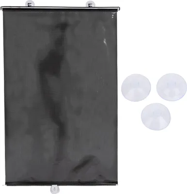 Obrázok produktu pre Automaticky sťahovacia slnečná clona, blokuje silné slnečné svetlo, čelné sklo auta s 3 prísavkami na okná, 68 x 125 cm