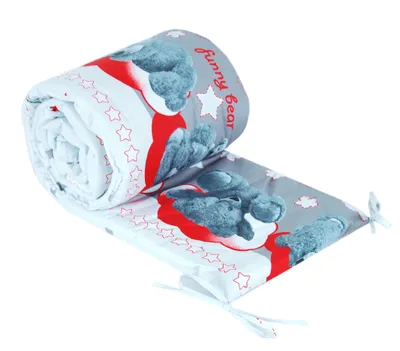 Produktbild von BABYLUX Bettumrandung NESTCHEN mit Kopfschutz 210 x 30 cm 89. Grau Bär