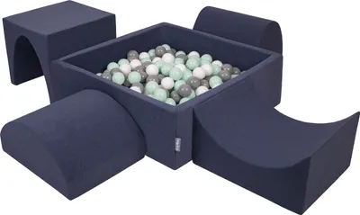 Produktbild von KiddyMoon Spielplatz Aus Schaumstoff Mit 200 Bälle 7cm Hindernisläufen Version 1 Quadrat Bällebad Mit Bunten Bällen Für Babys Und Kinder