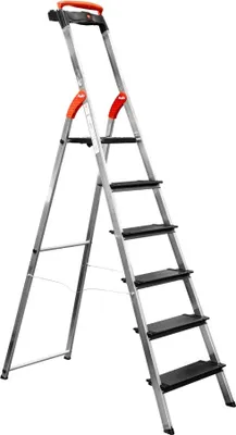 Zdjęcie produktu dla Hailo 8050-607 Aluminiowa drabina bezpieczeństwa L100 TopLine - 6 stopni