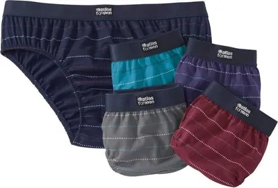 Immagine prodotto di Atlas For Men - Slip da uomo (confezione da 5) AF1388 (M) (blu navy/turchese/viola/grigio/bordeaux)