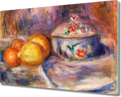Produktbild von Coloray Kochplattenabdeckung Herdabdeckplatte 80x52 cm Hackbrett Schneidebrett Küchenbrett - Obst Orangen Zitronen