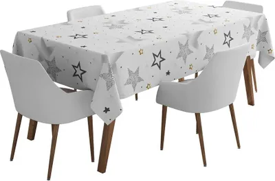 Produktbild von Happy Birthday Tischdecke 120x180 cm Sterne | Silber