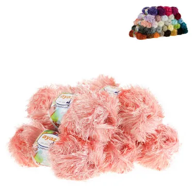 5 x 100g Strickgarn Yumos lachsfarben