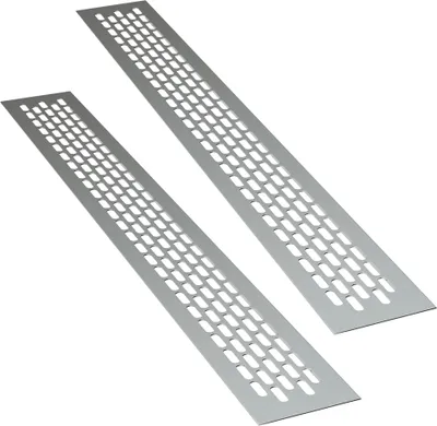 Produktbild von 2 x  sossai Lüftungsgitter 80 x 6cm in Aluminium Design Belüftungsgitter Türgitter Stegblech Abluft
