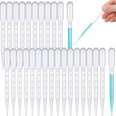 Produktbild von 200 Stück 3ml Pipetten Einweg Transferpipette aus Kunststoff Messpipette für Labor,Wissenschaft Kinder Projekte