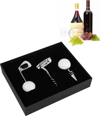 Produktbild von Golfflesopenerset - golfkurk - manuelle Weinflaschenöffner - Hochzeit - Geburtstag - Wein Geschenkbox - Geschenk für Weinliebhaber