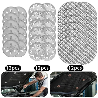 Produktbild von 36-teiliges Hitzeschutz-Reparaturset für Auto, 30 mm Klammerplatten & 52 mm Reparaturplatten, Auspuff-Hitzeschutz, kompatibel N90335004 (12 Sets)