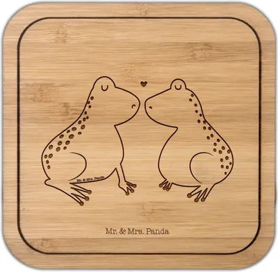 Produktbild von Mr. & Mrs. Panda Untersetzer Kork Frosch Liebe - Transparent - Geschenk, Hocheitstag, gläseruntersetzer, Freund, Flaschenuntersetzer, Tischuntersetzer, Frösche, Coaster