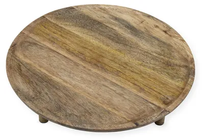 Produktbild von 1.06 Mango Teller auf Füßen - ca. Ø 38,5 cm x 6 cm - Deko Holz Tablett