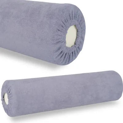 Obrázek produktu pro Habys froté potah pro celistvý polštář, polštář pod krk | 15 x 60 cm | Napínací potah s gumou | Masáž, fyzioterapie, wellness | Šedá