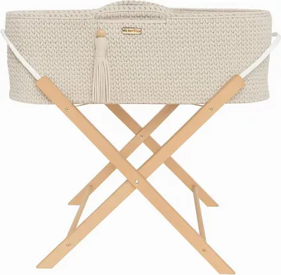 Produktbild von BOHO Handgefertigter Babykorb mit Ständer - Creme