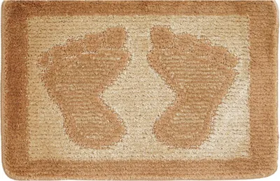 Immagine prodotto di Tappeto da bagno 60x40 cm Tappeto da bagno antiscivolo con motivo di piedi Tappeto da doccia Marrone