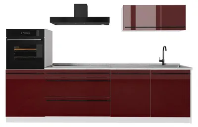 Imagen del producto de Mueble de cocina Vicco R-Line Rojo de alto brillo/Blanco 280 cm sin encimera, Model 66500