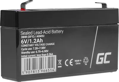Produktbild von Green Cell® AGM 6V 1.2Ah Akku VRLA Blei-Batterie Bleiakku Ersatzakku Gelakku Akkubatterie Zyklenfest Unbemannt Spielzeug | Elektro Spielzeug| Alarm | Notstrom | Kinderfahrzeuge