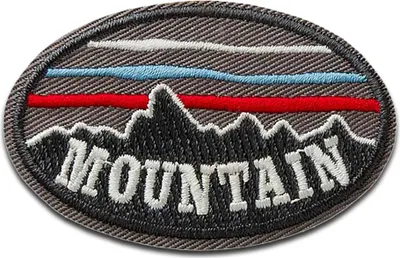Produktbild von Mountain Berge Gebirge - Aufnäher, Bügelbild, Aufbügler, Applikationen, Patches, Flicken, Zum Aufbügeln, Größe: 5,4 x 3,5 cm