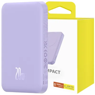Produktbild von Baseus P10022107513-00, 5000 mAh, Kabelloses Aufladen, 15 W, Violett