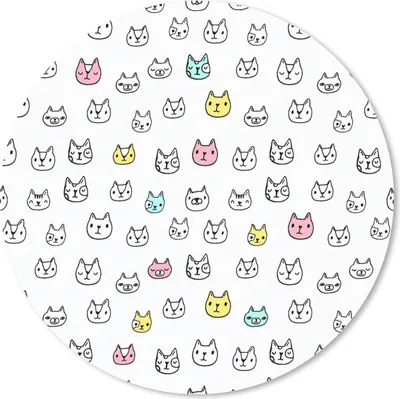 Produktbild von MuchoWow® Mauspad Mousepad Mädchen - Katze - Haustiere - Muster - Mädchen - Kinder - Kinder 30x30 cm - Mousepads - Maus Mat - Pad - Mausunterlage - Tischunterlage - Schreibtischmatten