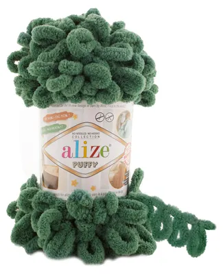 Alize Puffy Fingerstrickgarn Stricken mit den Fingern 532 moosgrün