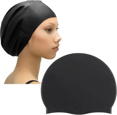 Image de Bonnet de bain en silicone, extra large, pour cheveux longs, adultes, étanche