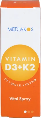 Produktbild von Vitamin D3 + K2 1000 IE 20 ug Mediakos Vital Spray, 20 ml SPR