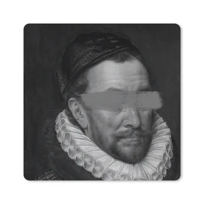 Produktbild von MuchoWow® Mauspad Mousepad Porträt von Wilhelm I. - Adriaen Thomasz - Schwarz und Weiß 30x30 cm - Mousepads - Maus Mat - Pad - Mausunterlage - Gaming