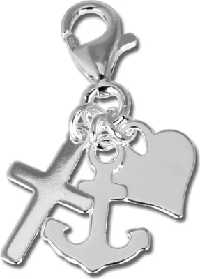 Produktbild von SilberDream Charm Armband Anhänger Anker Herz Kreuz 925 Echt Silber FC506