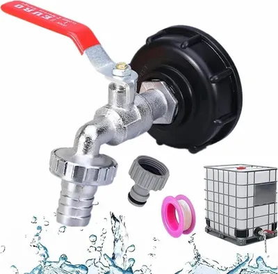 Zdjęcie produktu dla Zbiornik na deszczówkę IBC adapter kran wylotowy wąż ogrodowy 1000L 1/2 cala