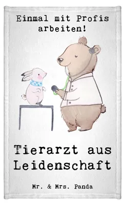 Produktbild von Mr. & Mrs. Panda Handtuch Tierarzt Leidenschaft - Weiß - Geschenk, Kleines, Design, Mini-Handtuch, Baumwollhandtuch, Frotteetuch