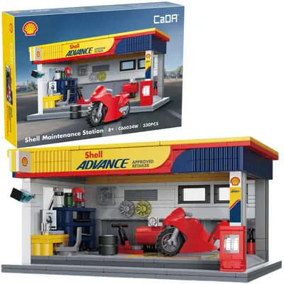 Produktbild von Cada Bauklötze Shell Tankstelle 330 Elemente C66034W