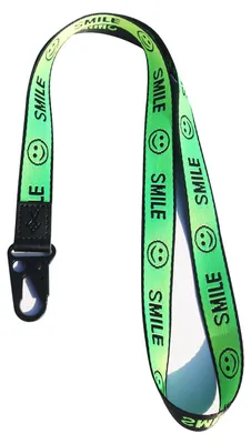 Produktbild von Schlüsselband mit Nackenriemen für Damen und Herren, Schlüsselband, Auswelter, Geldbörsen- und Namensschildhalter (grünes Lächeln)