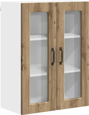 Produktbild von vidaXL Wandglas-Schrank PORTO Artisan-Eiche 60 x 31 x 80 cm
