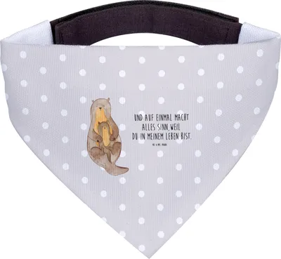 Produktbild von Mr. & Mrs. Panda Halstuch Hund Otter Kind - Grau Pastell - Geschenk, Mutter, Hundetuch, Hundehalstuch, Tochter, Geburt, Familie, Für Hunde, Tuch, Mama