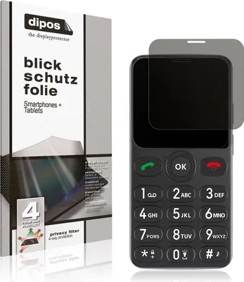 Produktbild von Blickschutzfolie für Melefon Seniorenhandy matt Schutzfolie Folie Display Schutz dipos