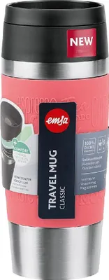 Produktbild von EMSA Travel Mug Classic , Koralle, Edelstahl, Silikon, Edelstahl, Polypropylen (PP), 36 ml, 8,3 cm, 200 mm