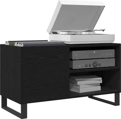 Image de Meuble à vinyles Chêne noir 85 x 38 x 48 cm Bois d'ingénierie