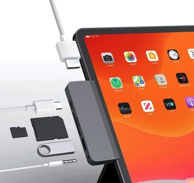 Obrázek produktu pro USB-C rozbočovač 6 v 1 s 35mm audio konektorem a HDMI – šedý