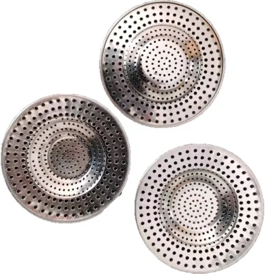 Produktbild von Abflusssieb Dusche Edelstahl (3er Set), Haarsieb Dusche, Spülbeckensieb
