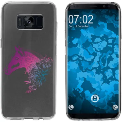 Produktbild von PhoneNatic Case kompatibel mit Samsung Galaxy S8 Silikon-Hülle Floral Pferd M5-6
