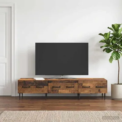 Zdjęcie produktu dla Szafka pod telewizor vidaXL z drewna postarzanego 147 x 34,5 x 30 cm z płyt drewnopochodnych
