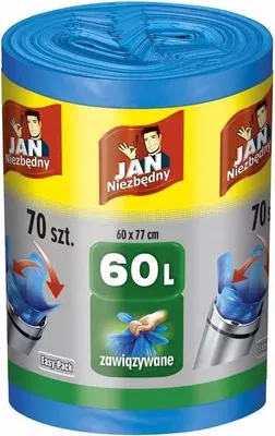 Zdjęcie produktu dla Jan Niezbędny Worki HD Easy-pack Niebieskie 60L 70szt.