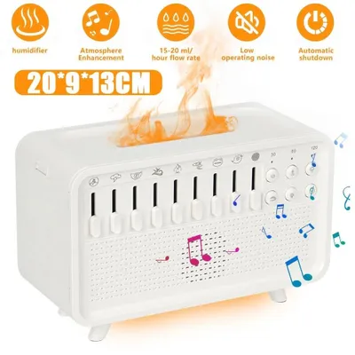 Produktbild von 4-in-1 White Noise Machine, Weißes Rauschen Humidifier mit 8 Naturgeräusche, Sleep Sound Box mit Bluetooth Lautsprecher & 3 Timers, Aroma Diffusor