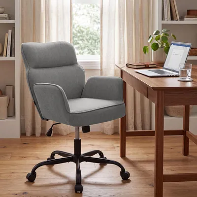 Produktbild von CLP Bürostuhl Amado Stoff höhenverstellbar 360° drehbar mit Lehnen bis 135 kg | Farbe grau