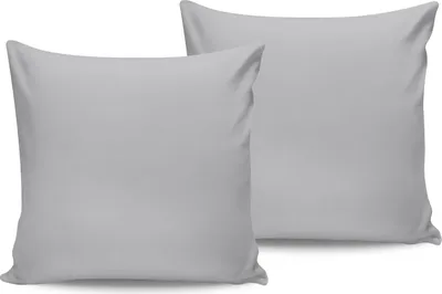 Productafbeelding van L'Essentiel Linge de Maison, Set van 2 kussenslopen, lichtgrijs, satijn, 100% katoen, 60 x 60 cm