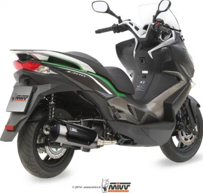 Immagine prodotto di Sistema di scarico Mivv completo 1x1 in acciaio inox Urban per Kymco Downtown i , Kawasaki J / SE Dink Street Super 300 ccm