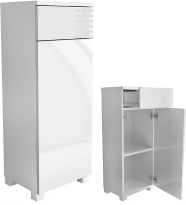 Zdjęcie produktu dla KOMODA ŁAZIENKOWA 30 wisząca stojąca biały połysk 30cm